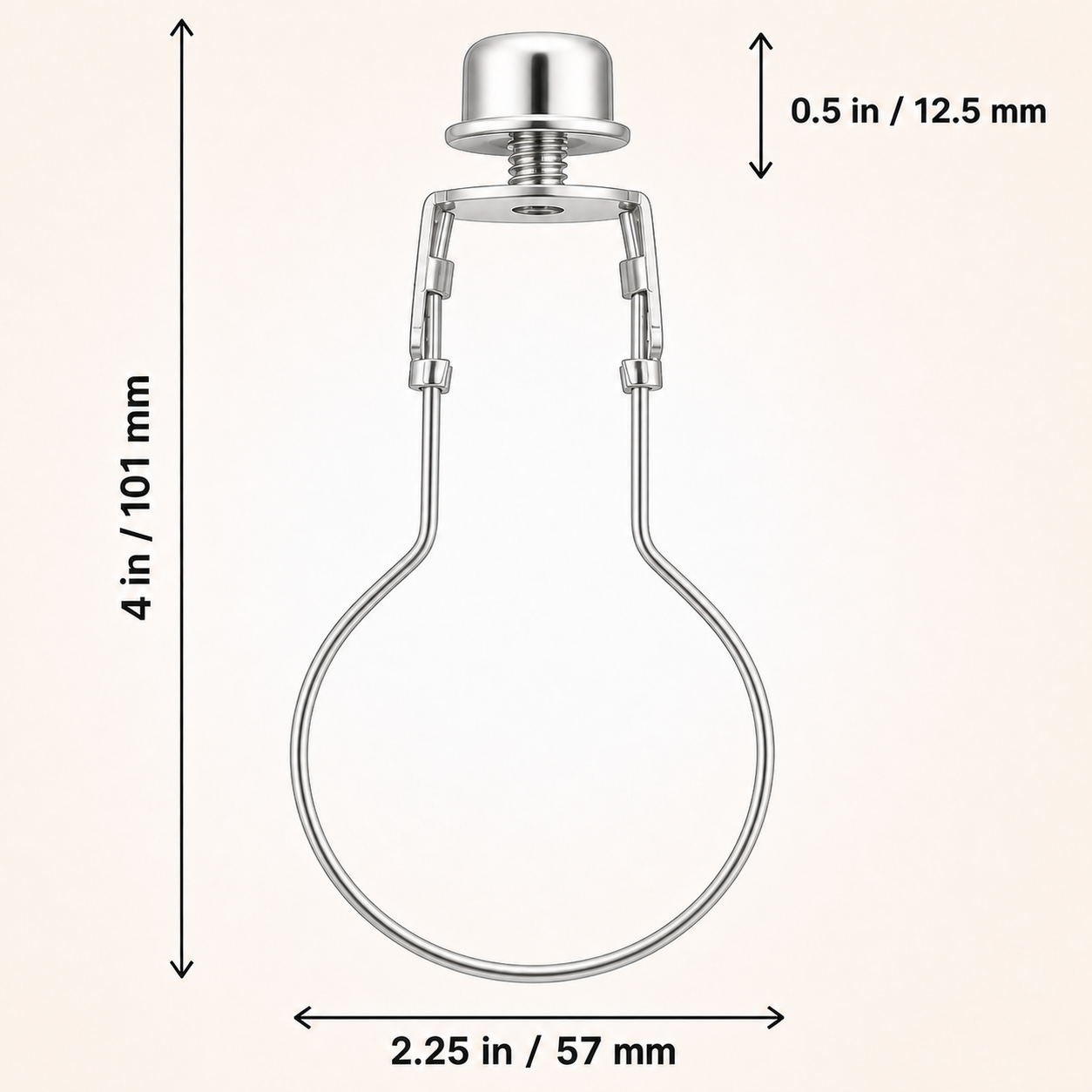 Lamp Shade Light Bulb Clip Adapter Clip on with Shade Attaching Finial Top, Silver Color | 2 Pack