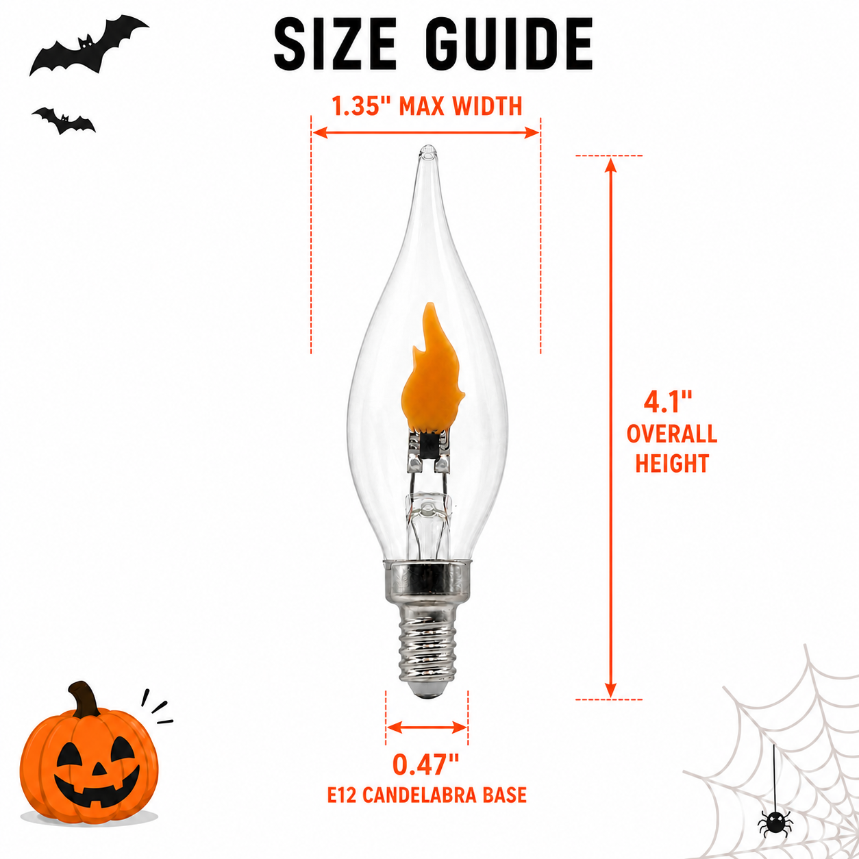 Creative Hobbies E12 LED Flicker Flame Bulbs, 1W, 2 Pack