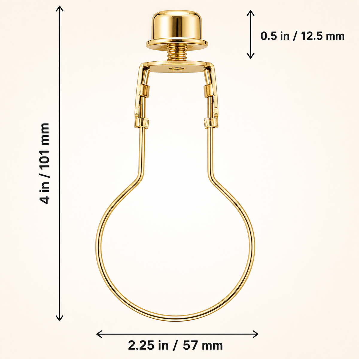 Lamp Shade Light Bulb Clip Adapter Clip on with Shade Attaching Finial Top, Gold Color - 4 pack