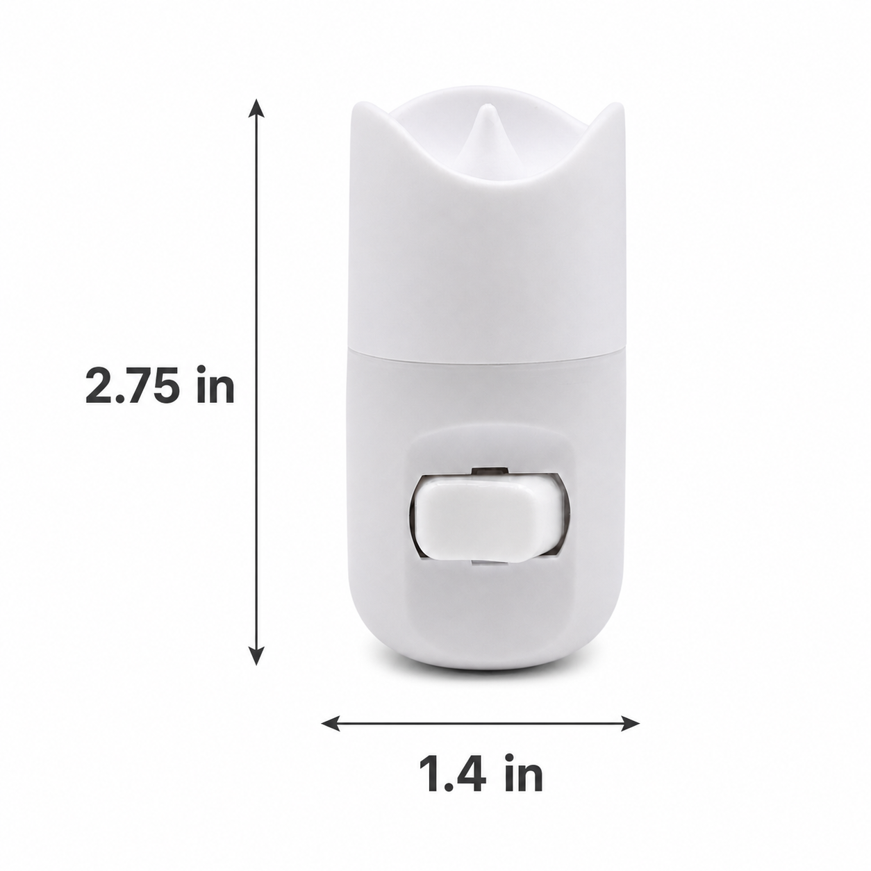 LED Candle Night Light, Orange Glow, White Body with On/Off Switch