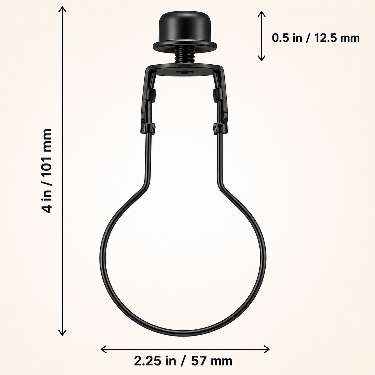 Lamp Shade Light Bulb Clip Adapter Clip on with Shade Attaching Finial Top, Black Color | 2 Pack