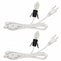 Creative Hobbies Clip In Lamp Cords with Clear 7W C7 Bulbs, 6 Foot - 2 Pack