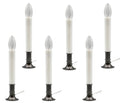 Electric Window Candle Lamp with Pewter Plated Base, Dusk to Dawn Sensor Turns Candle on in Dark and Off in Light, Ready to Use! 6 Pack