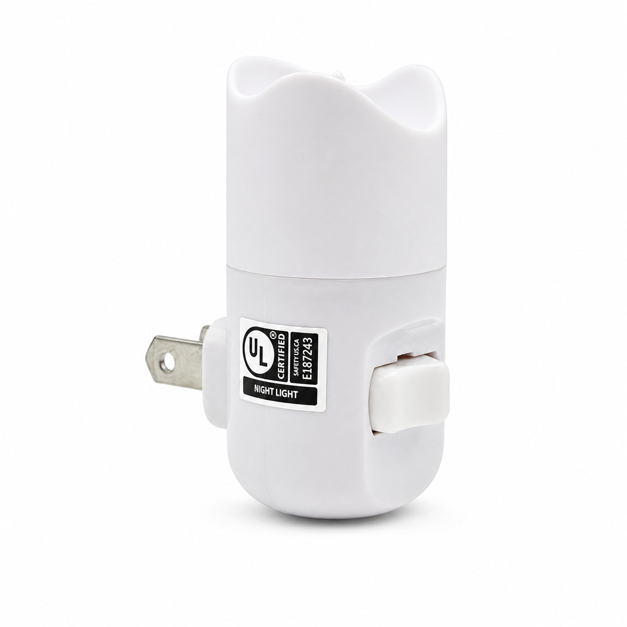 LED Candle Night Light, Orange Glow, White Body with On/Off Switch