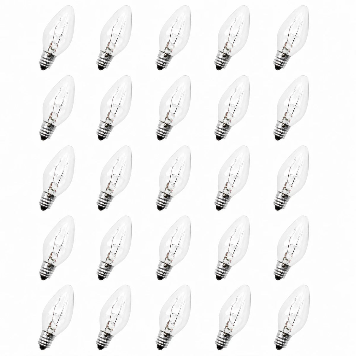 Creative Hobbies 3228BSx25 set of 25 clear C7 7W 120V E12 night light bulbs