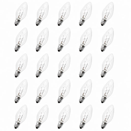 Creative Hobbies 3228BSx25 set of 25 clear C7 7W 120V E12 night light bulbs